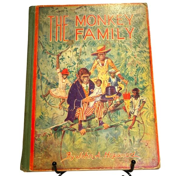 VTG 1930 The Monkey Family Book by John A Hopwood, HC Children's Book - Picture 1 of 6